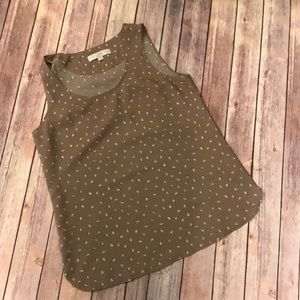 {Ann Taylor LOFT} Silky Taupe Dandelion Tank